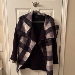 Plaid Women's Jacket - Black and Gray